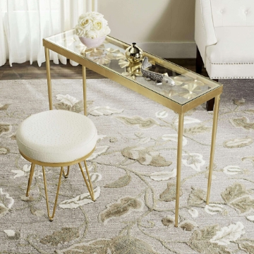 Tegan Ginko Leaf Console - Gold