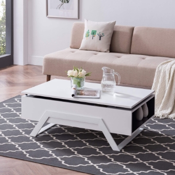 Lyra White Lift-Top Cocktail Table