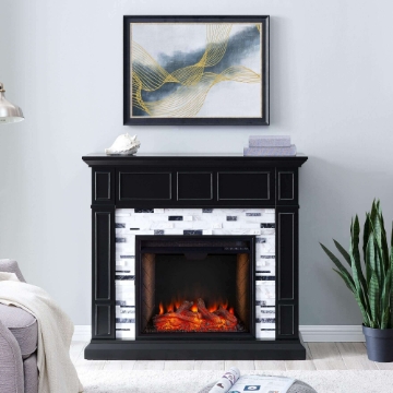 Drovling Marble Fireplace with Smart Firebox