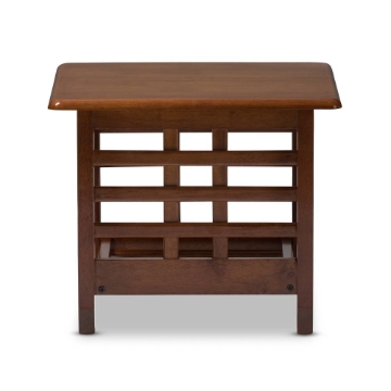 Baxton Studio Larissa Modern Classic Mission Style Cherry Finished Brown Wood Living Room Occasional End Table
