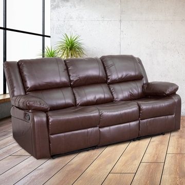 Brown Leather Recliner Sofa
