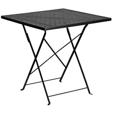 28SQ Black Folding Patio Table