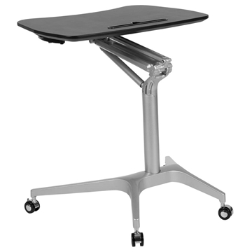 Black Mobile Sit to Stand Desk