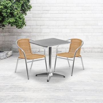 23.5SQ Aluminum Table/2 Chairs