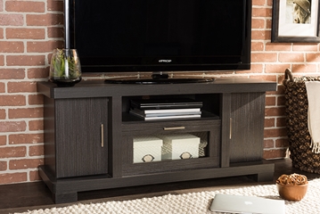 Baxton Studio Viveka 47-Inch Greyish Dark Brown Wood TV Cabinet with 2 Doors