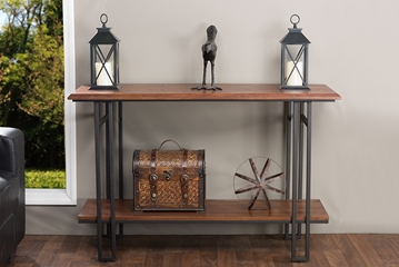 Baxton Studio Newcastle Wood and Metal Console Table
