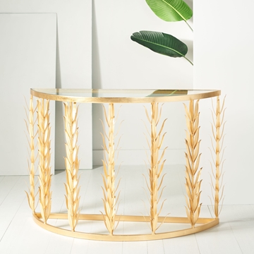 Alba Gold Leaf Console Table - Gold