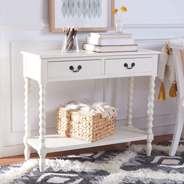 Corbyn 2 Drawer Console Table - Distressed White
