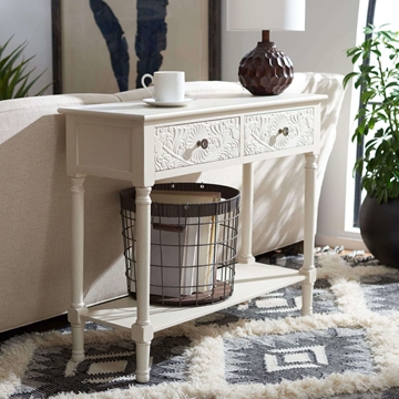 Brynna 2 Drawer Console Table  - Distressed White
