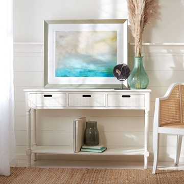 Katie 3 Drawer Console - Distressed White