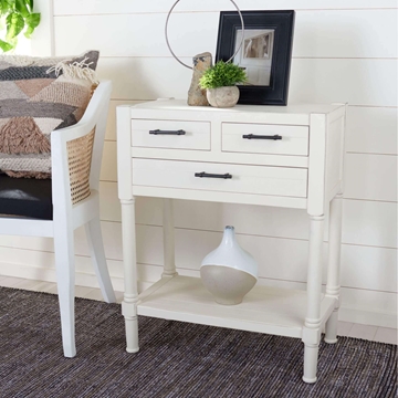 Waldo 3 Drawer Console Table - Distressed White