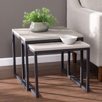 Sharnbrook Reclaimed Wood Nesting End Tables – 2pc Set