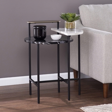 Arcklid Faux Marble End Table w/ Storage