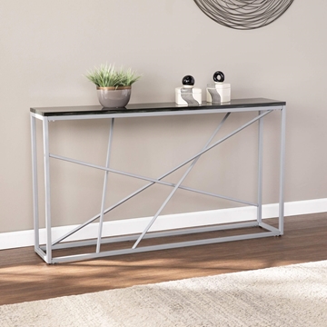 Arendal Faux Stone Skinny Console Table