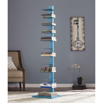 Stewartby Spine Tower Shelf - Bright Cyan