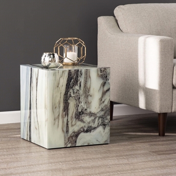 Polperton Faux Marble Accent Table
