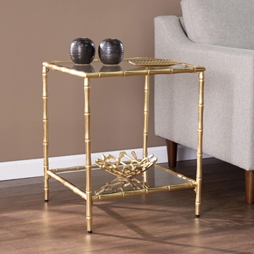 Oversley Glass-Top Accent Table