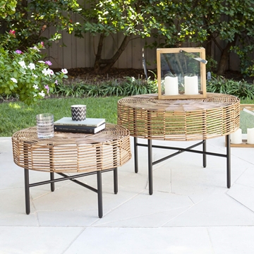 Mandria Round Outdoor Tables – 2pc Set