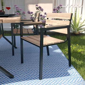 Standlake Slatted Outdoor Chairs – 2pc Set