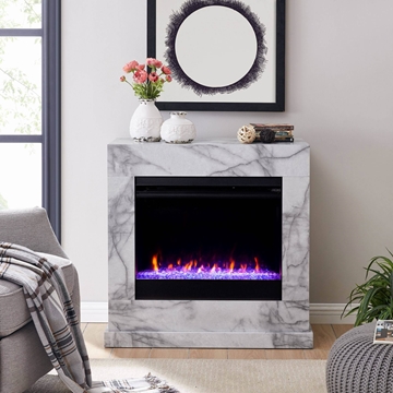 Dendale Color Changing Faux Marble Fireplace