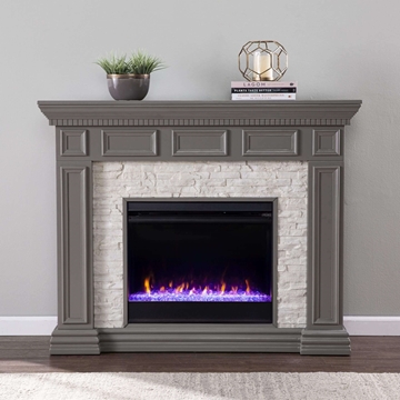 Dakesbury Color Changing Fireplace with Faux Stone