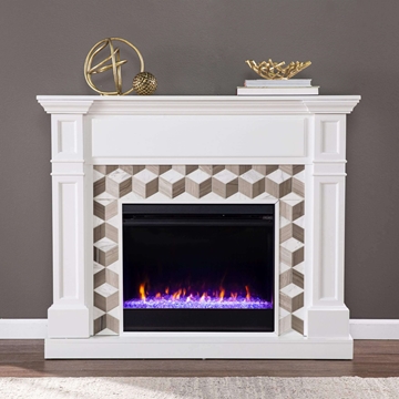 Darvingmore Color Changing Fireplace with Marble Surround