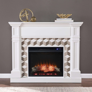 Darvingmore Touch Screen Electric Fireplace with Marble Surround