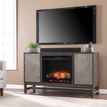 Lannington Touch Screen Electric Fireplace with Media Storage