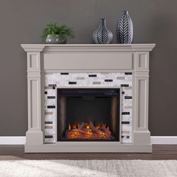 Birkover Smart Fireplace with Marble Surround