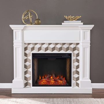 Darvingmore Smart Fireplace with Marble Surround
