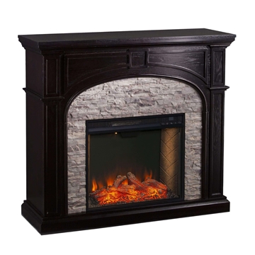 Tanaya Smart Fireplace with Faux Stone