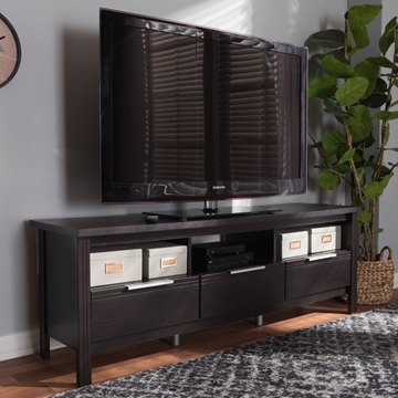 Baxton Studio Elaine Modern and Contemporary Wenge Brown Finished TV Stand